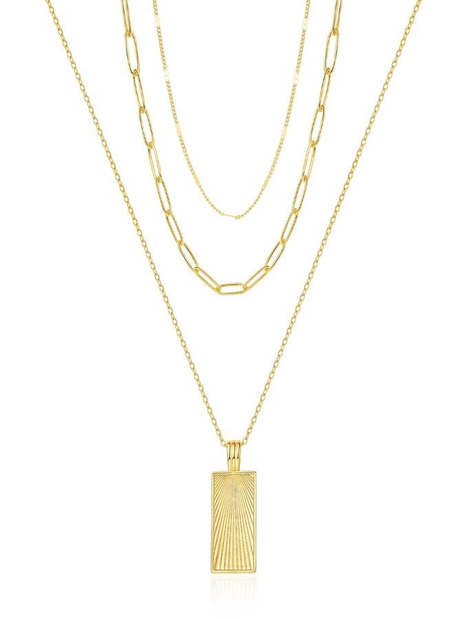 PDWZNBA Layered Gold-plated Necklaces for Women, 14K Real Gold-Plated Triple Chain Necklace, Dainty Choker Jewelry Set, Trendy Jewelry Gifts - Image 1